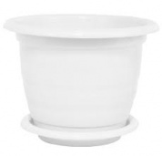 Горшок Терра 1л с поддоном, белый