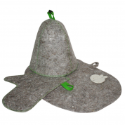 Комплект банный (шапка+рукавица+коврик), войлок, Б 16-1