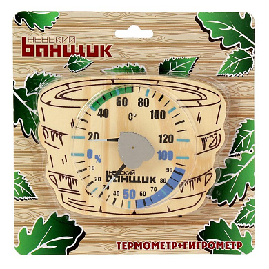 Термометр-гигрометр д/бани и сауны "Шайка" Б-1157
