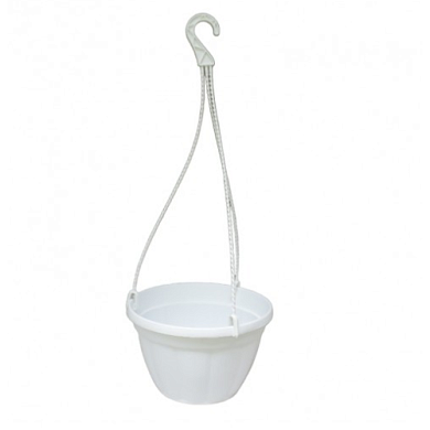 Кашпо d-25 + подвес белый