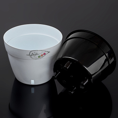 Горшок Асти 9л, серый-белый